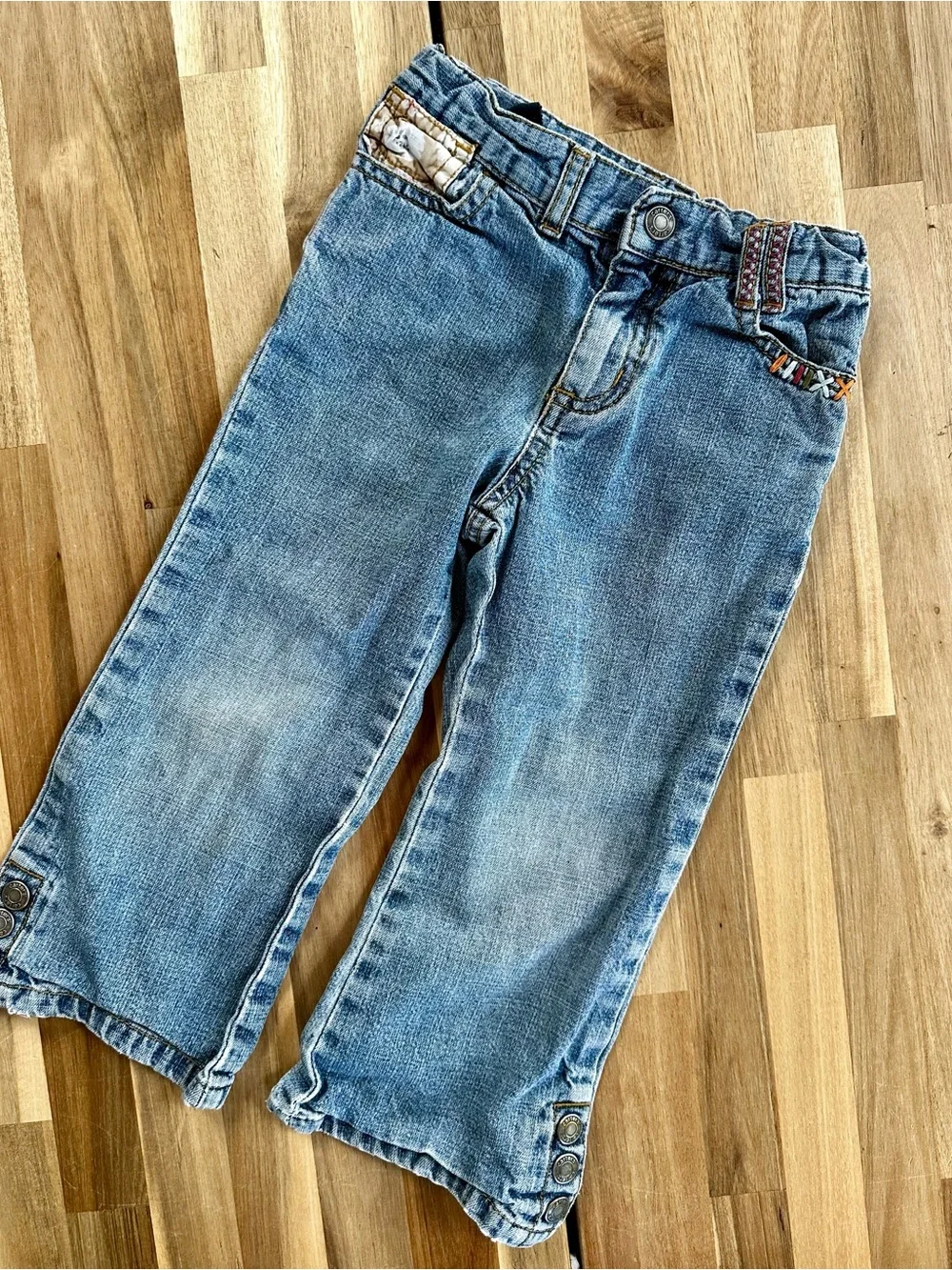 Vintage Y2K Carter’s Girls Flare Jeans Embroidered Floral Denim